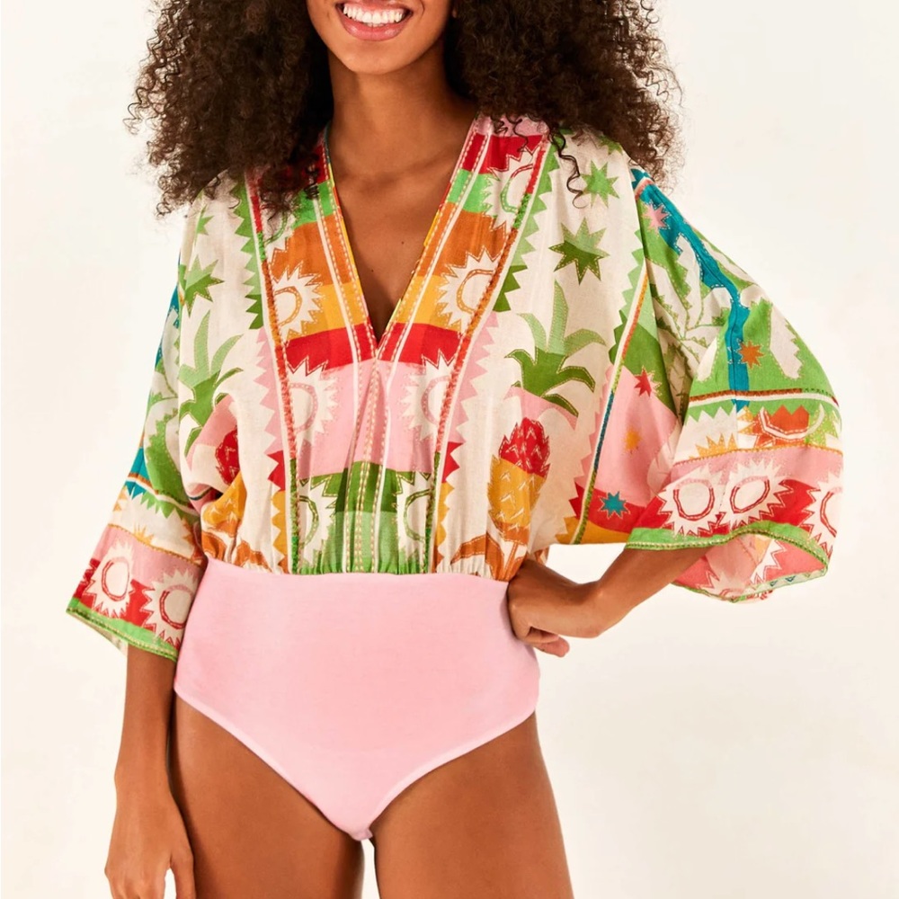 Farm Rio Sunset Bodysuit🌴🦩💋 - Picture 3 of 5